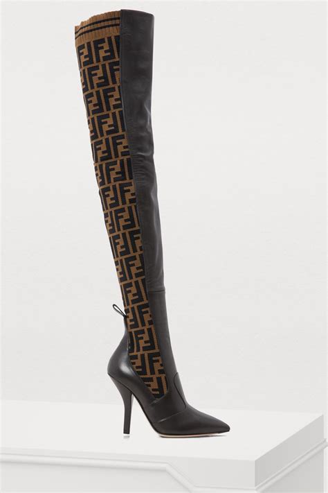 fendi boots long|thigh high Fendi boots.